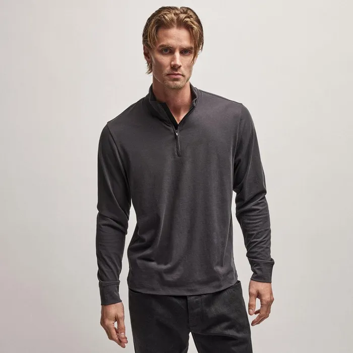 Men PolosNovelty Tops James Perse Clean Finish Jersey Half Zip Magma
