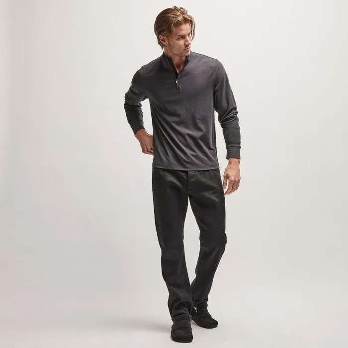 Men PolosNovelty Tops James Perse Clean Finish Jersey Half Zip Magma