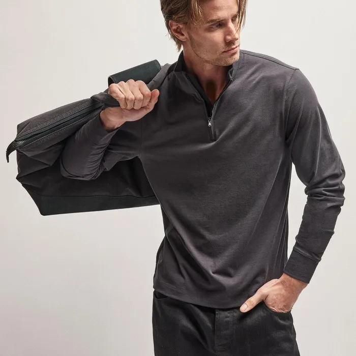 Men PolosNovelty Tops James Perse Clean Finish Jersey Half Zip Magma