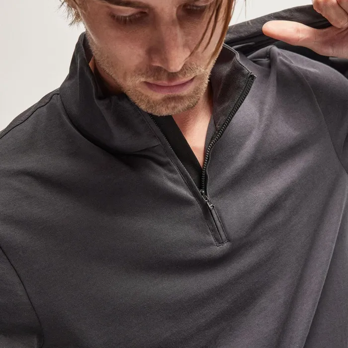 Men PolosNovelty Tops James Perse Clean Finish Jersey Half Zip Magma