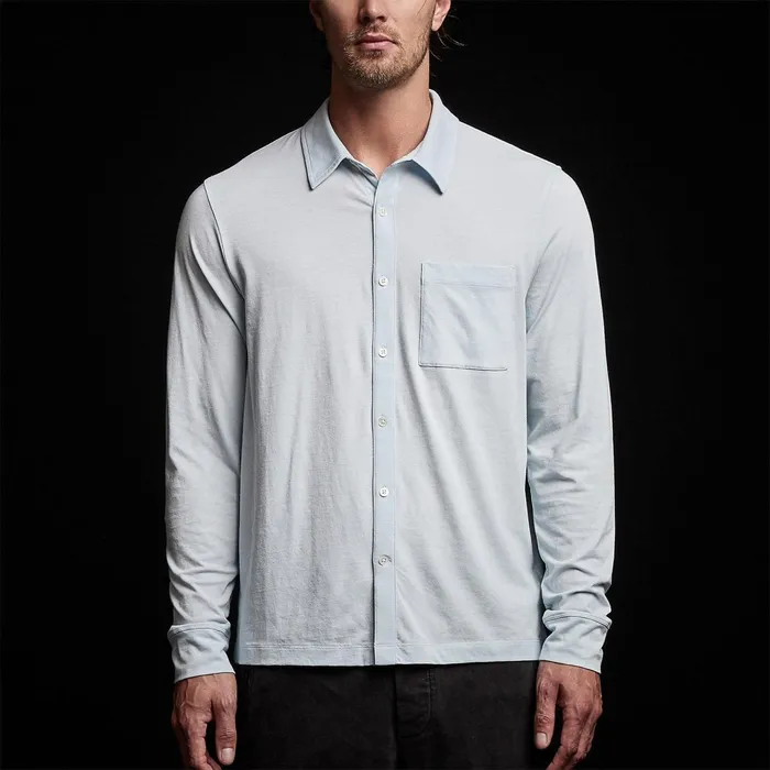 Men PolosNovelty Tops James Perse Clean Finish Jersey Shirt Baby Blue