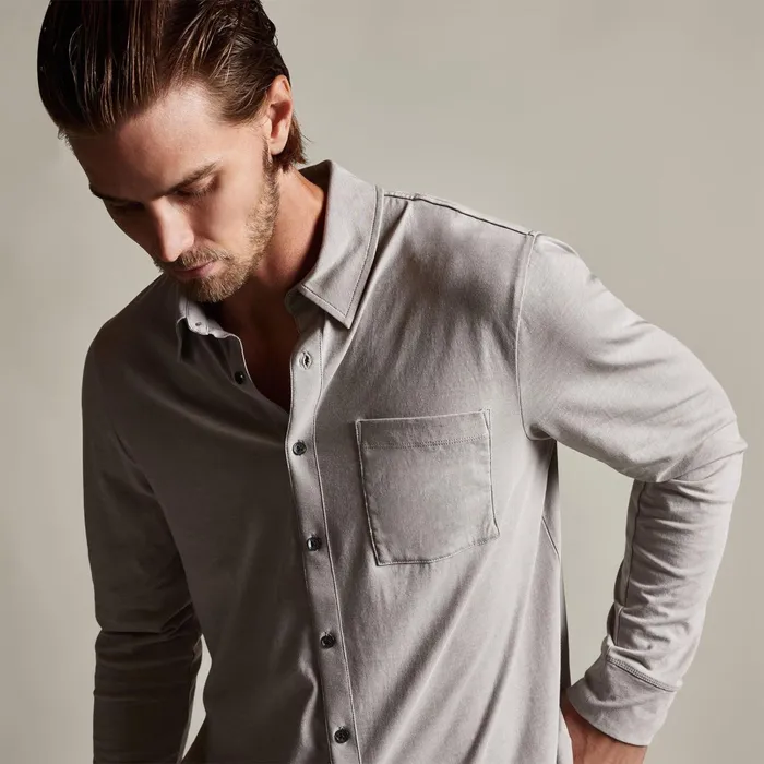Men PolosNovelty Tops James Perse Clean Finish Jersey Shirt Fog