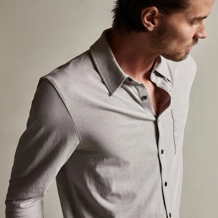 Men PolosNovelty Tops James Perse Clean Finish Jersey Shirt Fog
