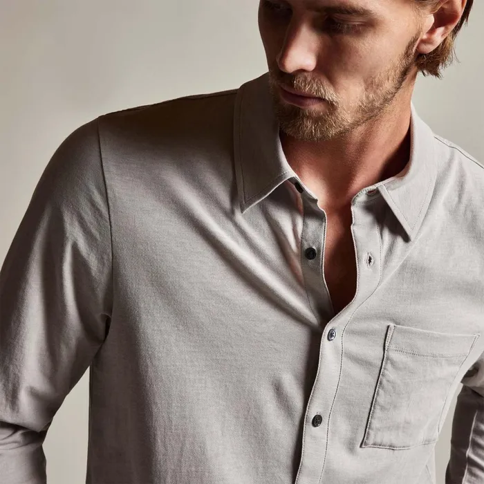 Men PolosNovelty Tops James Perse Clean Finish Jersey Shirt Fog