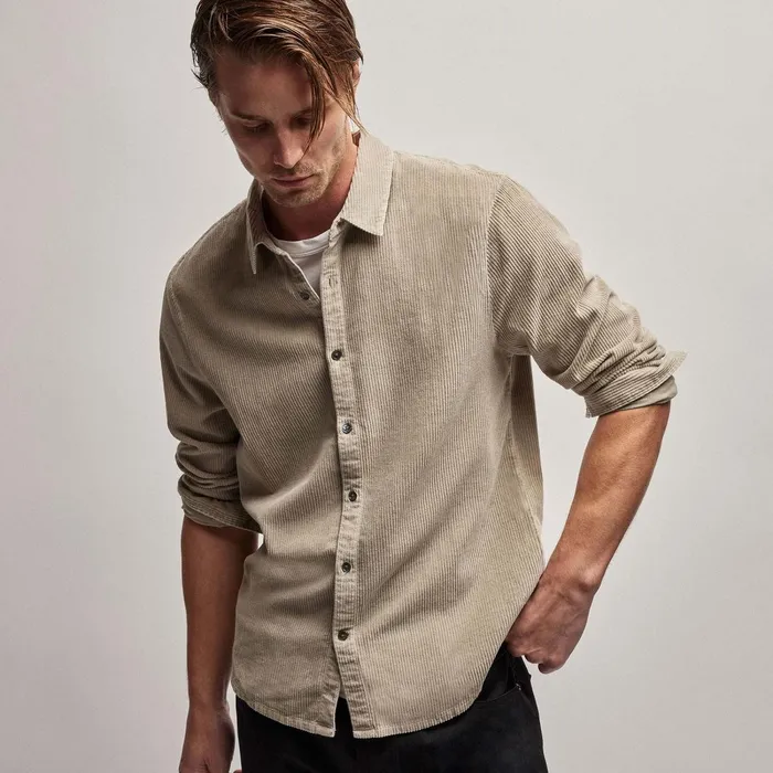 Men PolosNovelty Tops James Perse Corduroy Shirt Toast Pigment