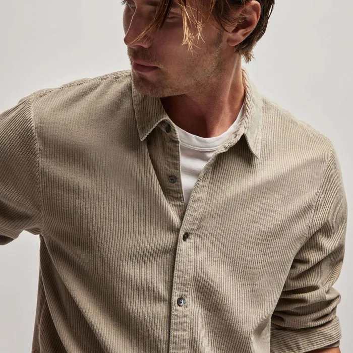 Men PolosNovelty Tops James Perse Corduroy Shirt Toast Pigment