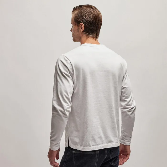Men PolosNovelty Tops James Perse Heavy Luxe Jersey Henley White