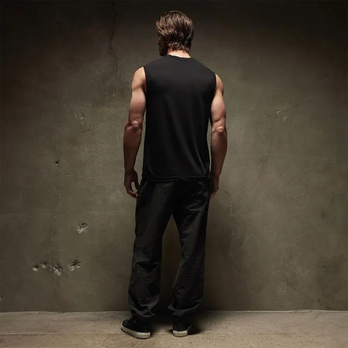 Men PolosNovelty Tops James Perse La Muscle Tank Black