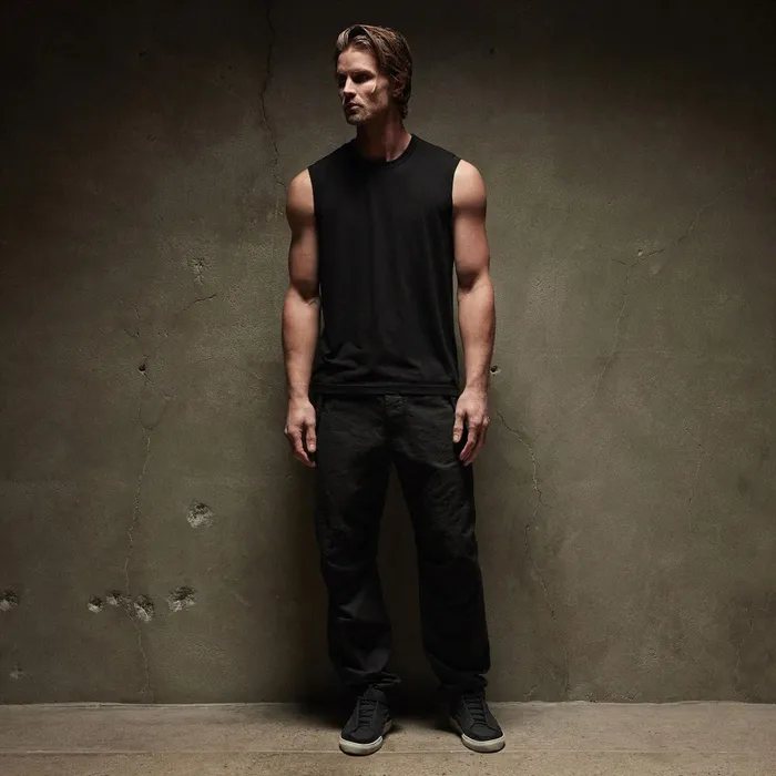Men PolosNovelty Tops James Perse La Muscle Tank Black