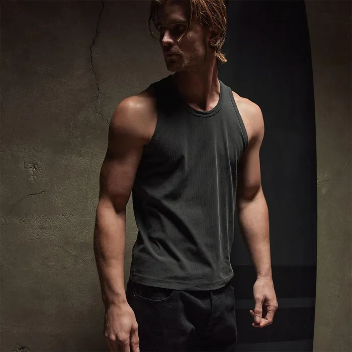 Men PolosNovelty Tops James Perse La Skate Tank Carbon Pigment