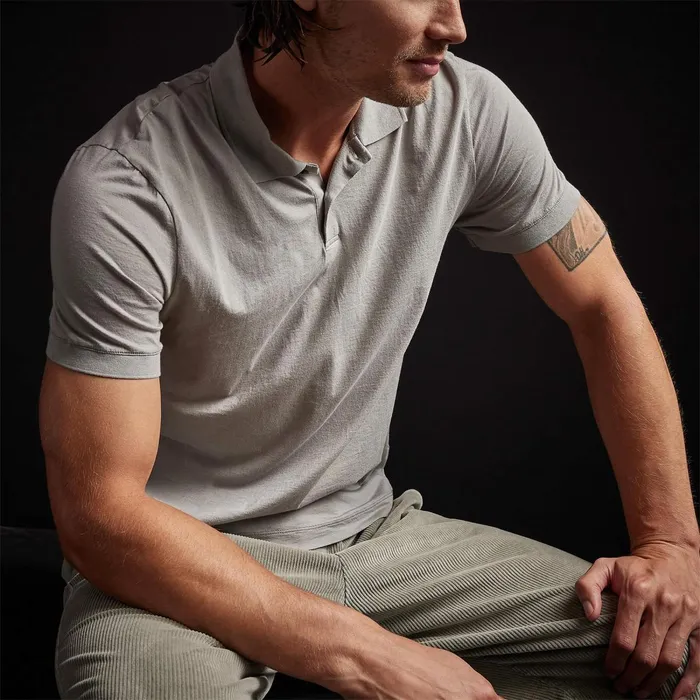 Men PolosNovelty Tops James Perse Luxe Lotus Jersey Polo Paver