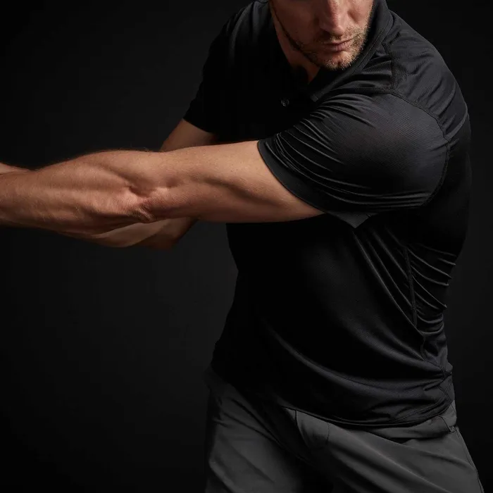 Men PolosNovelty Tops James Perse Performance Knit Polo Black