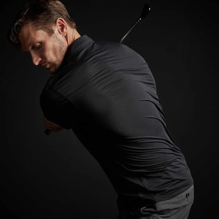 Men PolosNovelty Tops James Perse Performance Knit Polo Black
