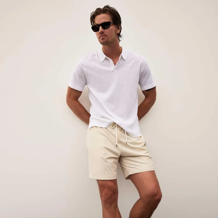 Men PolosNovelty Tops James Perse San Jacinto Knit Polo White