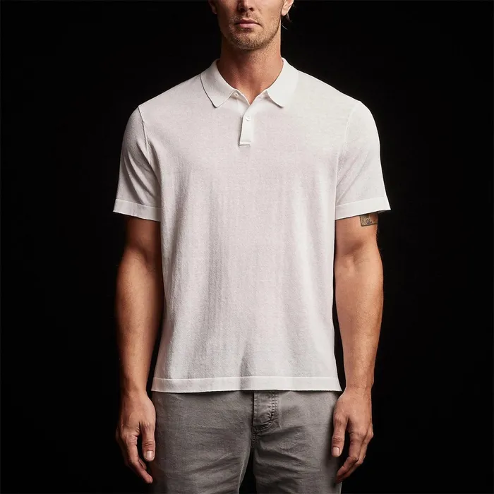 Men PolosNovelty Tops James Perse San Jacinto Knit Polo White