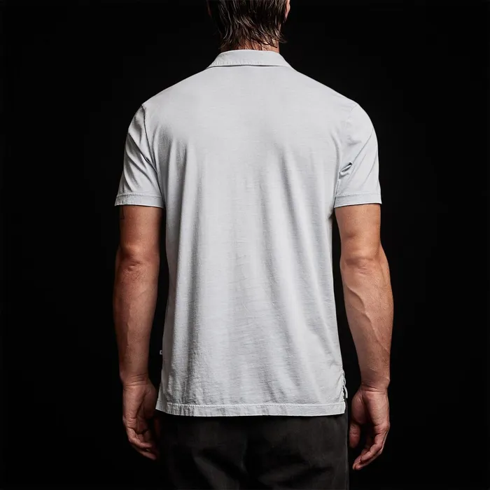 Men PolosNovelty Tops James Perse Sueded Jersey Polo Baby Blue Pigment