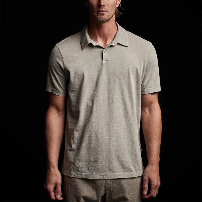 Men PolosNovelty Tops James Perse Sueded Jersey Polo Silt Pigment