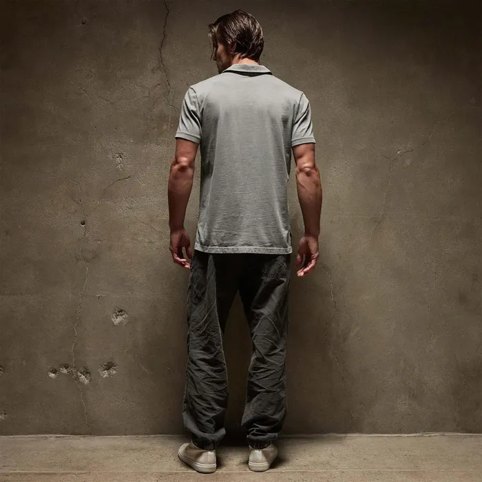 Men PolosNovelty Tops James Perse Sueded Jersey Polo Silver Grey Pigment