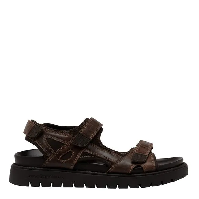 Men Raven Dark Brown Leather Sandals Windsor Smith Sandals