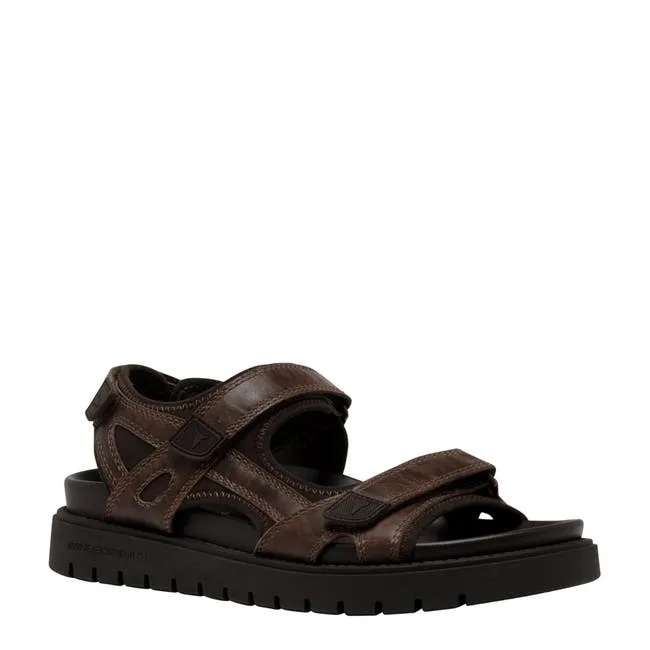 Men Raven Dark Brown Leather Sandals Windsor Smith Sandals