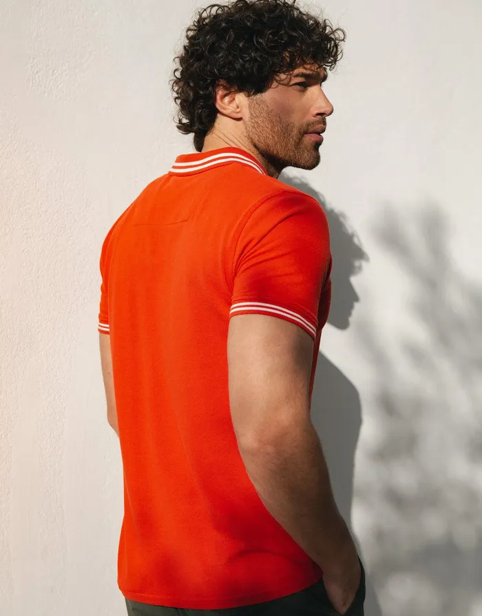 Men Red Rib Collar Classic Polo Shirt Red Threadbare Polo Shirts Men Red Rib Collar Classic Polo Shirt Red Threadbare Polo Shirts