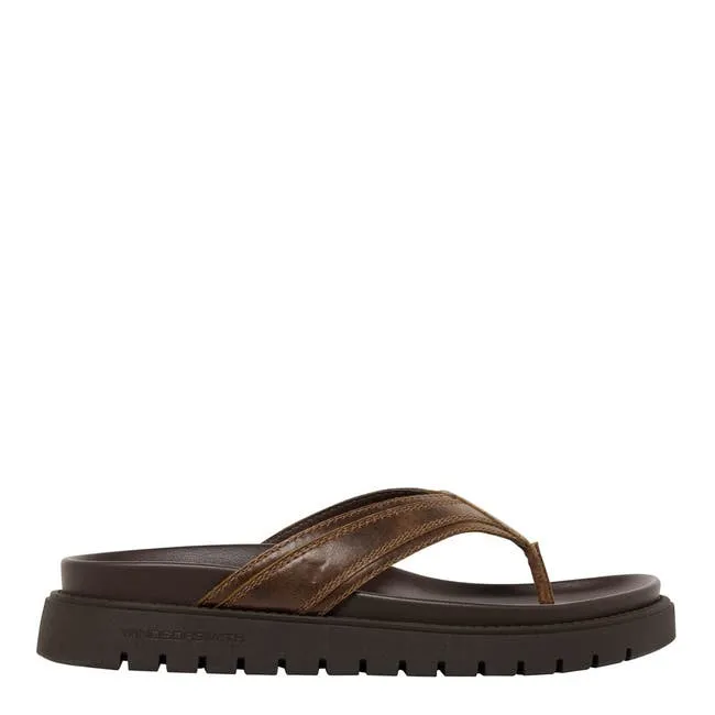 Men River Dark Brown Leather Sandals Windsor Smith Sandals