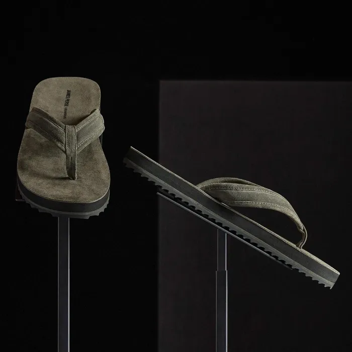 Men Sandals James Perse Men039S Suede Flip Flop Olive
