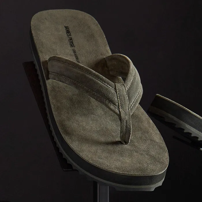 Men Sandals James Perse Men039S Suede Flip Flop Olive