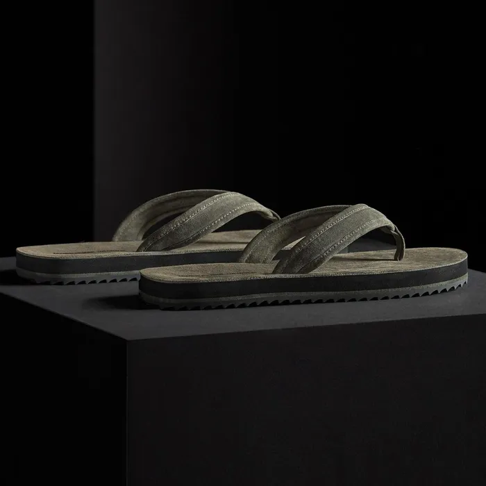 Men Sandals James Perse Men039S Suede Flip Flop Olive