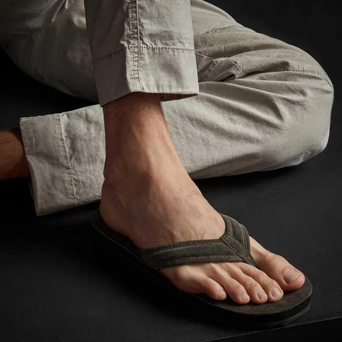 Men Sandals James Perse Men039S Suede Flip Flop Olive