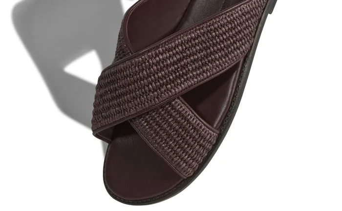 Men Sandals Manolo Blahnik OTAWI Mahogany Brown Raffia CrissCross Sandals Men Sandals Manolo Blahnik OTAWI Mahogany Brown Raffia CrissCross Sandals