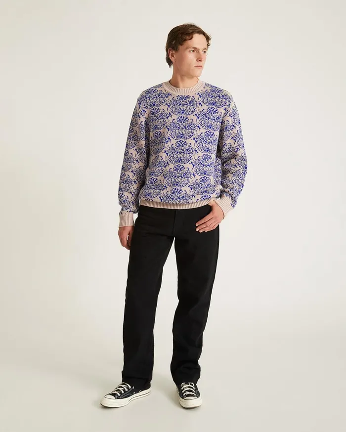 Men Saturdays NYC Knitwear Greg Tapestry Sweater Limoges Men Saturdays NYC Knitwear Greg Tapestry Sweater Limoges