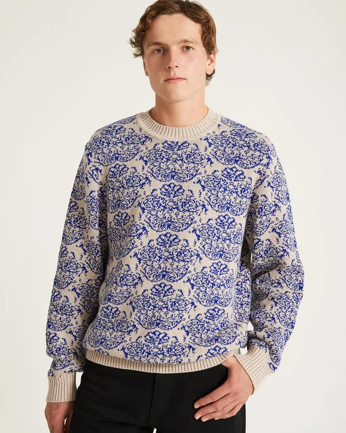 Men Saturdays NYC Knitwear Greg Tapestry Sweater Limoges Men Saturdays NYC Knitwear Greg Tapestry Sweater Limoges