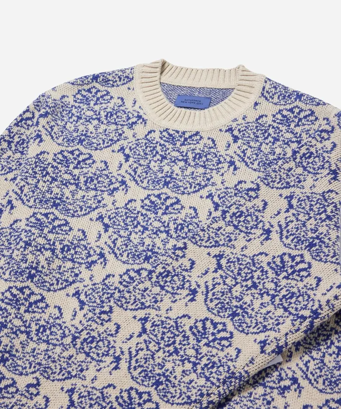 Men Saturdays NYC Knitwear Greg Tapestry Sweater Limoges Men Saturdays NYC Knitwear Greg Tapestry Sweater Limoges