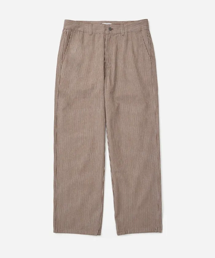Men Saturdays NYC Pants George Stripe Cotton Twill Pant Darkearth