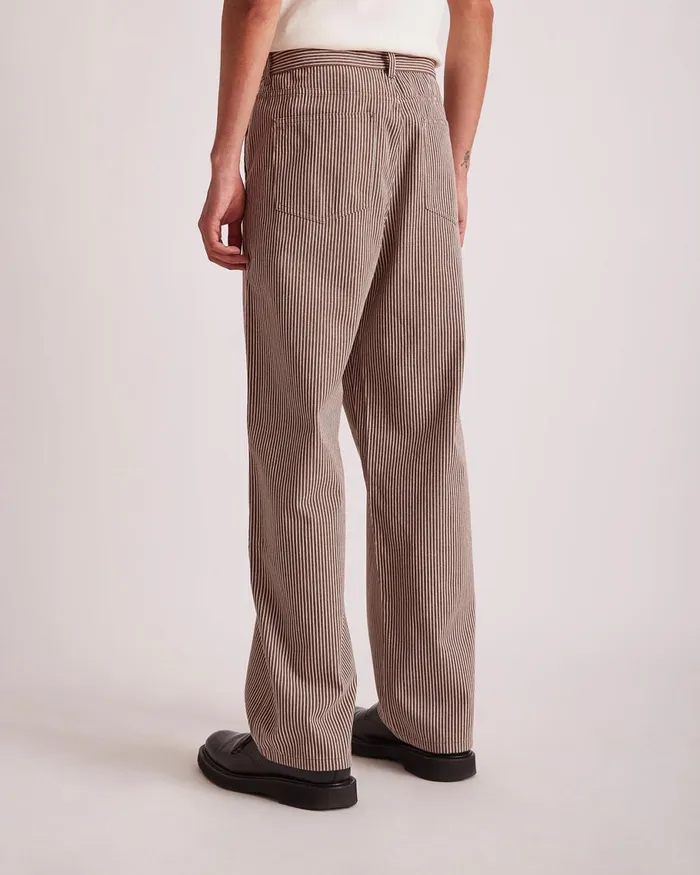 Men Saturdays NYC Pants George Stripe Cotton Twill Pant Darkearth Men Saturdays NYC Pants George Stripe Cotton Twill Pant Darkearth