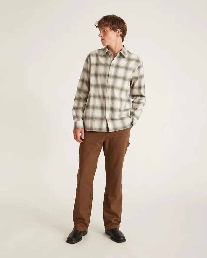 Men Saturdays NYC Shirts Mickey Cotton Linen Long Sleeve Shirt White Men Saturdays NYC Shirts Mickey Cotton Linen Long Sleeve Shirt White