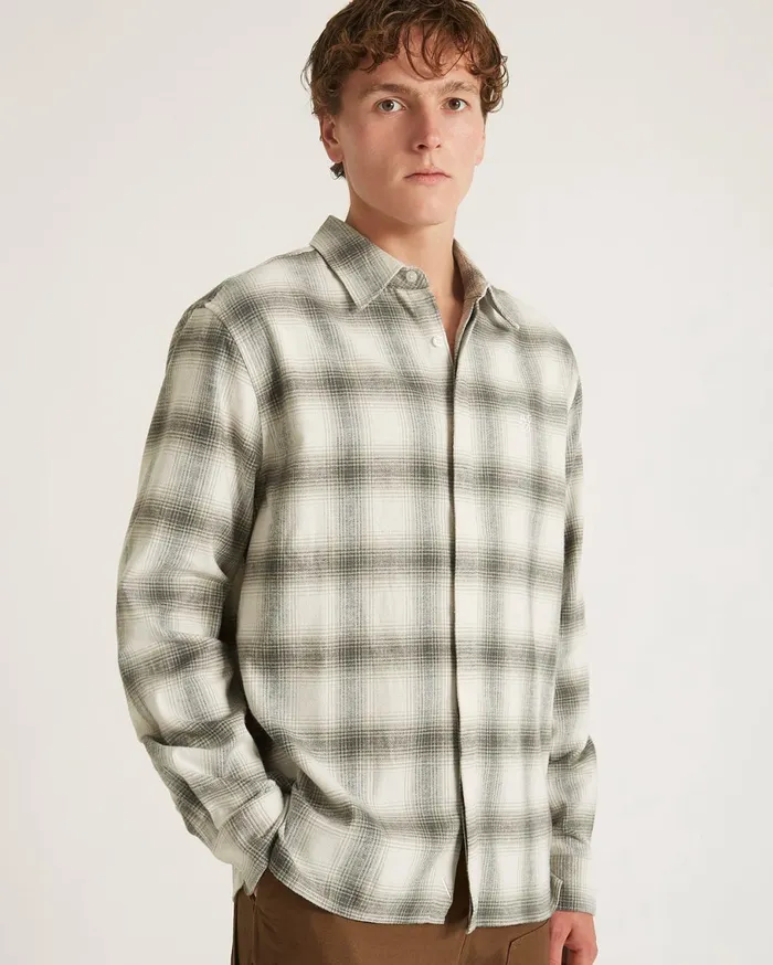 Men Saturdays NYC Shirts Mickey Cotton Linen Long Sleeve Shirt White Men Saturdays NYC Shirts Mickey Cotton Linen Long Sleeve Shirt White