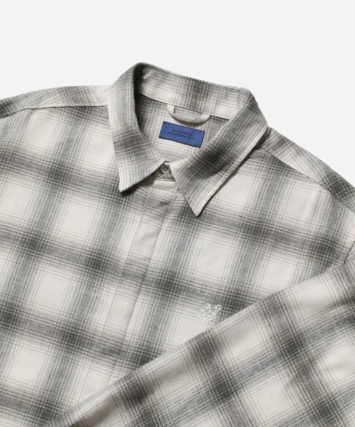 Men Saturdays NYC Shirts Mickey Cotton Linen Long Sleeve Shirt White Men Saturdays NYC Shirts Mickey Cotton Linen Long Sleeve Shirt White