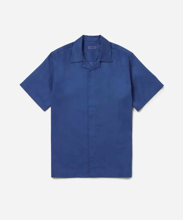 Men Saturdays NYC Shirts York Camp Collar Short Sleeve Shirt Limoges