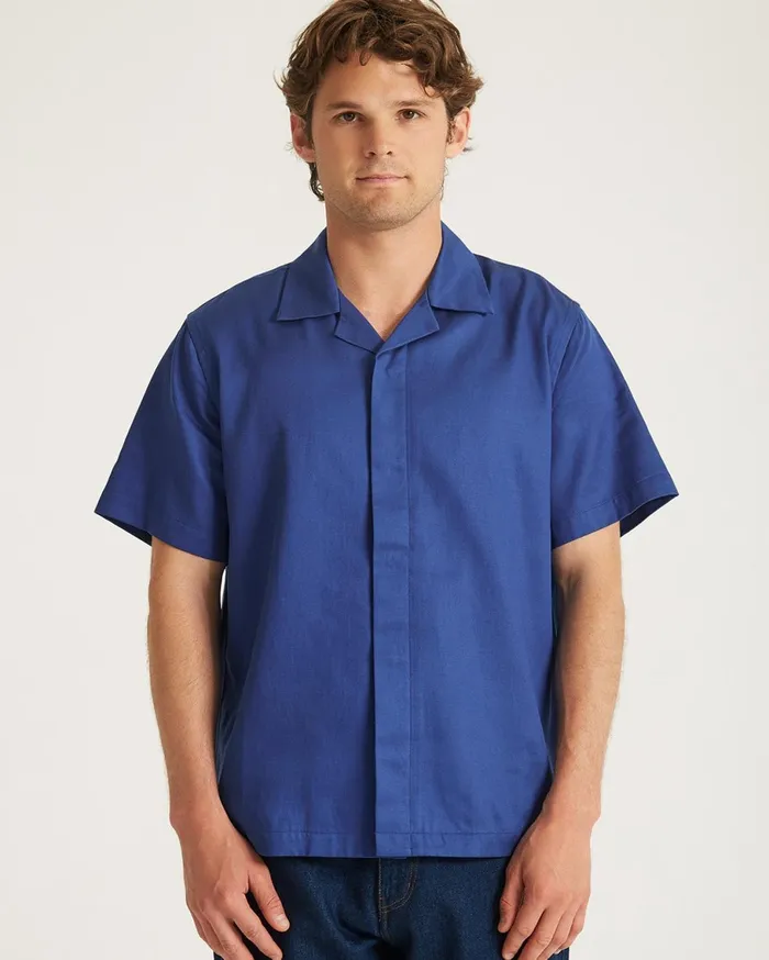 Men Saturdays NYC Shirts York Camp Collar Short Sleeve Shirt Limoges Men Saturdays NYC Shirts York Camp Collar Short Sleeve Shirt Limoges