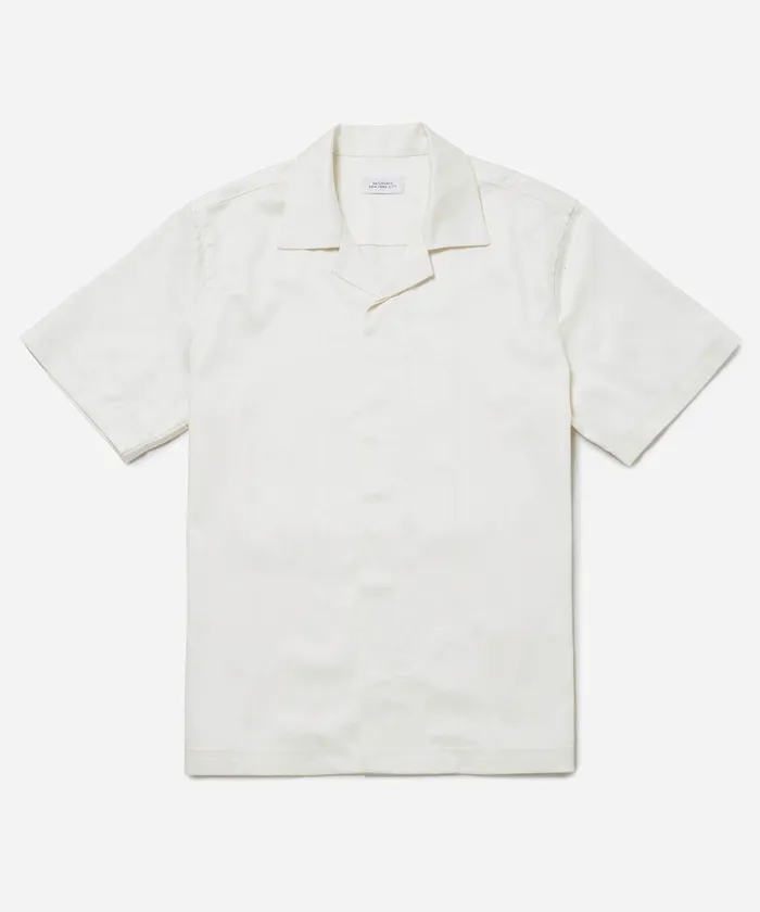 Men Saturdays NYC Shirts York Camp Collar SS Shirt Ivory