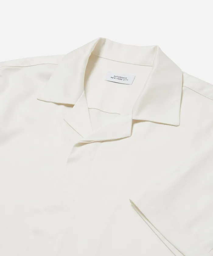 Men Saturdays NYC Shirts York Camp Collar SS Shirt Ivory Men Saturdays NYC Shirts York Camp Collar SS Shirt Ivory