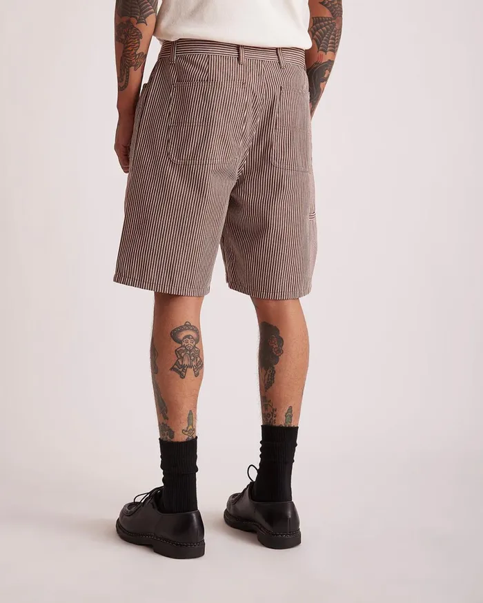 Men Saturdays NYC Shorts Striped Cotton Twill Carpenter Short Darkearth Men Saturdays NYC Shorts Striped Cotton Twill Carpenter Short Darkearth