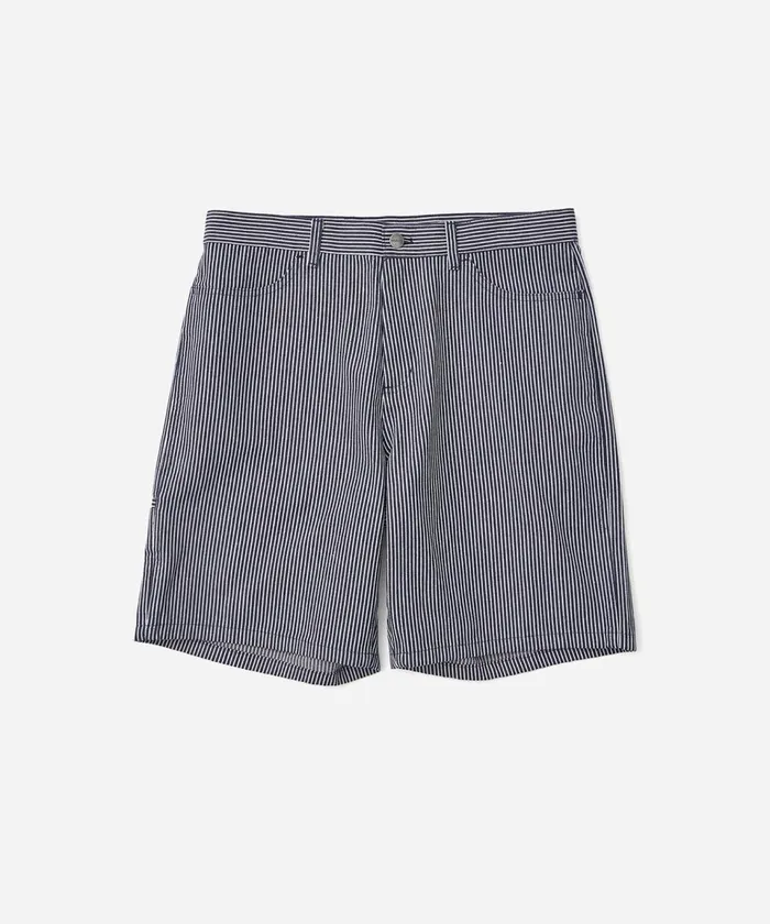 Men Saturdays NYC Shorts Striped Cotton Twill Carpenter Short Ocean