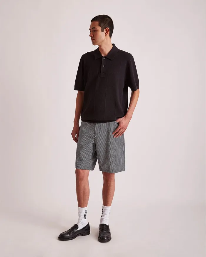 Men Saturdays NYC Shorts Striped Cotton Twill Carpenter Short Ocean Men Saturdays NYC Shorts Striped Cotton Twill Carpenter Short Ocean