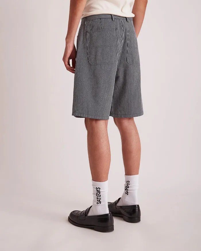 Men Saturdays NYC Shorts Striped Cotton Twill Carpenter Short Ocean Men Saturdays NYC Shorts Striped Cotton Twill Carpenter Short Ocean