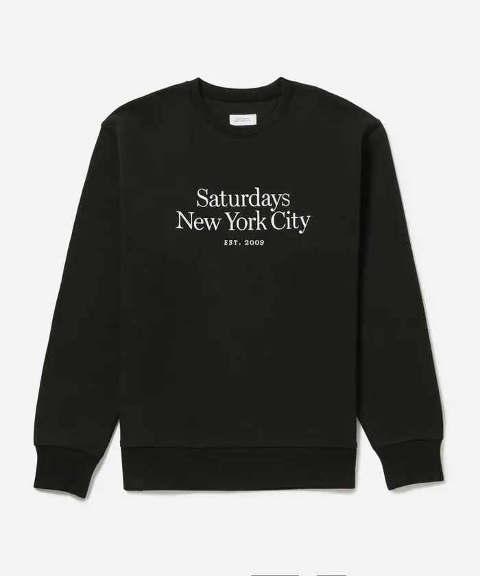 Men Saturdays NYC Sweatshirts and Sweatpants Bowery Miller Standard Crew Black