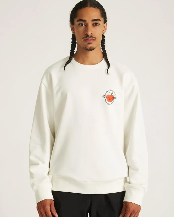 Men Saturdays NYC Sweatshirts and Sweatpants Bowery The Big Apple Crew Ivory Men Saturdays NYC Sweatshirts and Sweatpants Bowery The Big Apple Crew Ivory