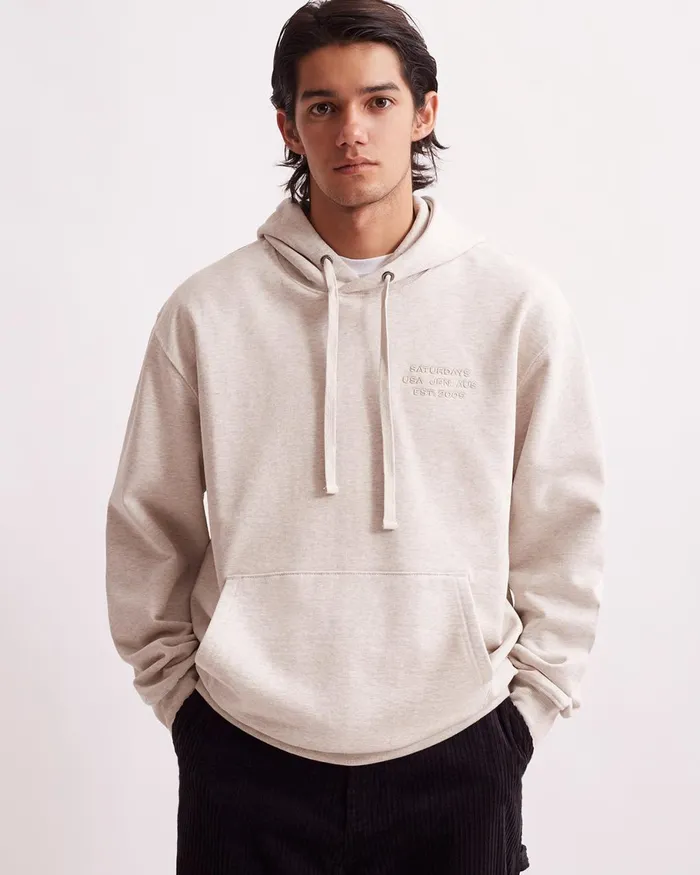 Men Saturdays NYC Sweatshirts and Sweatpants Ditch International Hoodie Oatmealheather Men Saturdays NYC Sweatshirts and Sweatpants Ditch International Hoodie Oatmealheather